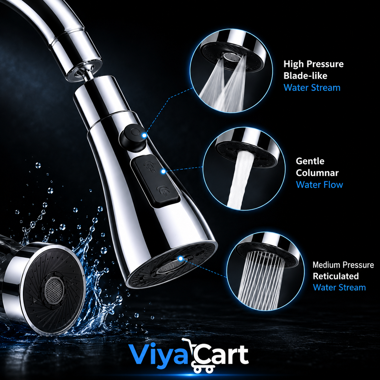 360° Rotating 3-Mode Kitchen Faucet Extender